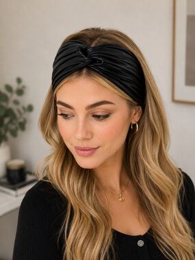 Faux Leather Fabric Turban Headband